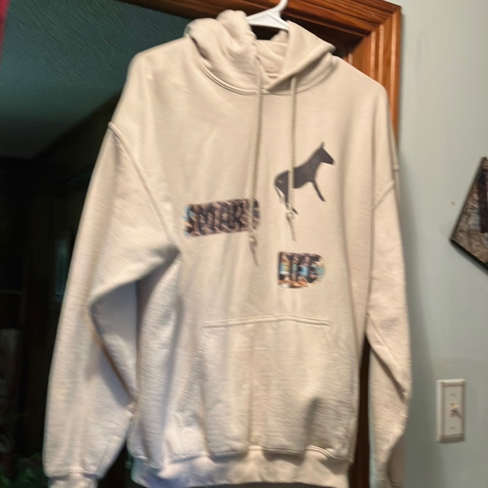 Women's or Men's Cream Hoodie with Graphic Design